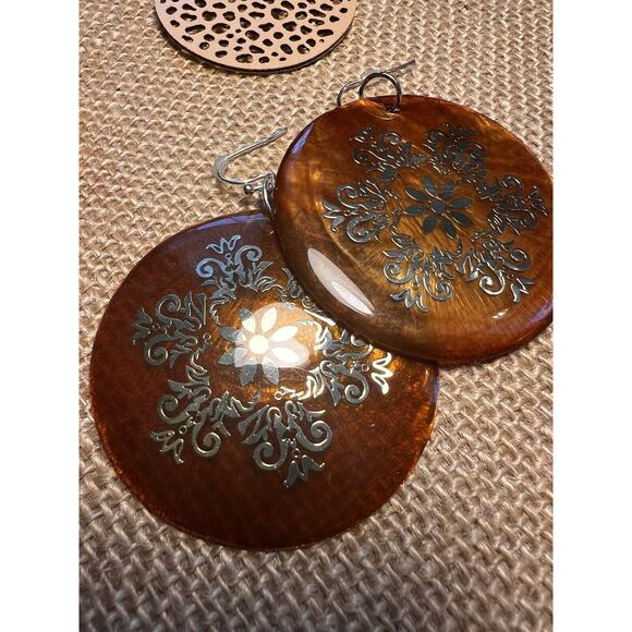 Rust Amber Coral Umber Orange Brown Lot of Fashion Jewelry--8 Pieces - Picture 3 of 11